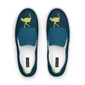 BE YOURSELF Women’s Slip-On Canvas Shoes (Lime Green, Blue)