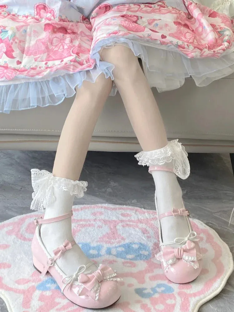 binfenxie Japanese Kawaii Lolita Mary Janes Shoes Women Bow-knot Vintage Sweet Pumps Shoes Female Elegant Fashion Buckle Strap Shoes