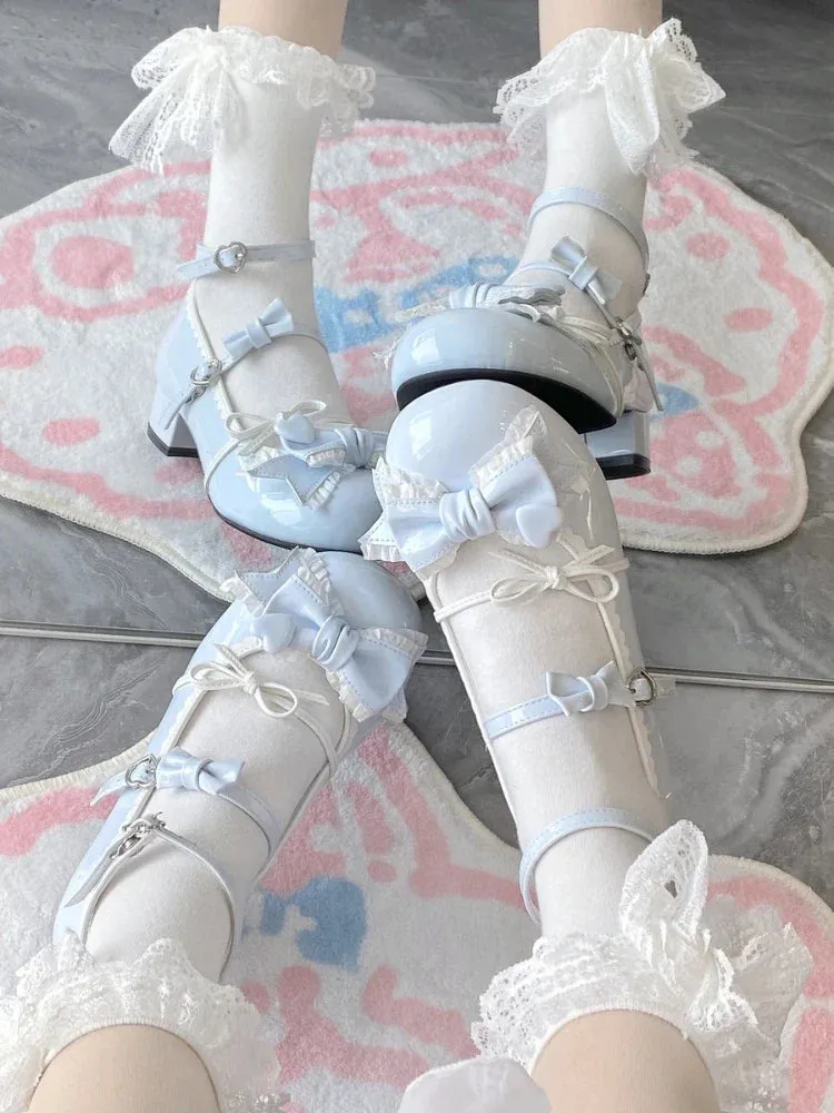 binfenxie Japanese Kawaii Lolita Mary Janes Shoes Women Bow-knot Vintage Sweet Pumps Shoes Female Elegant Fashion Buckle Strap Shoes