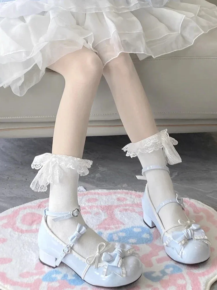 binfenxie Japanese Kawaii Lolita Mary Janes Shoes Women Bow-knot Vintage Sweet Pumps Shoes Female Elegant Fashion Buckle Strap Shoes