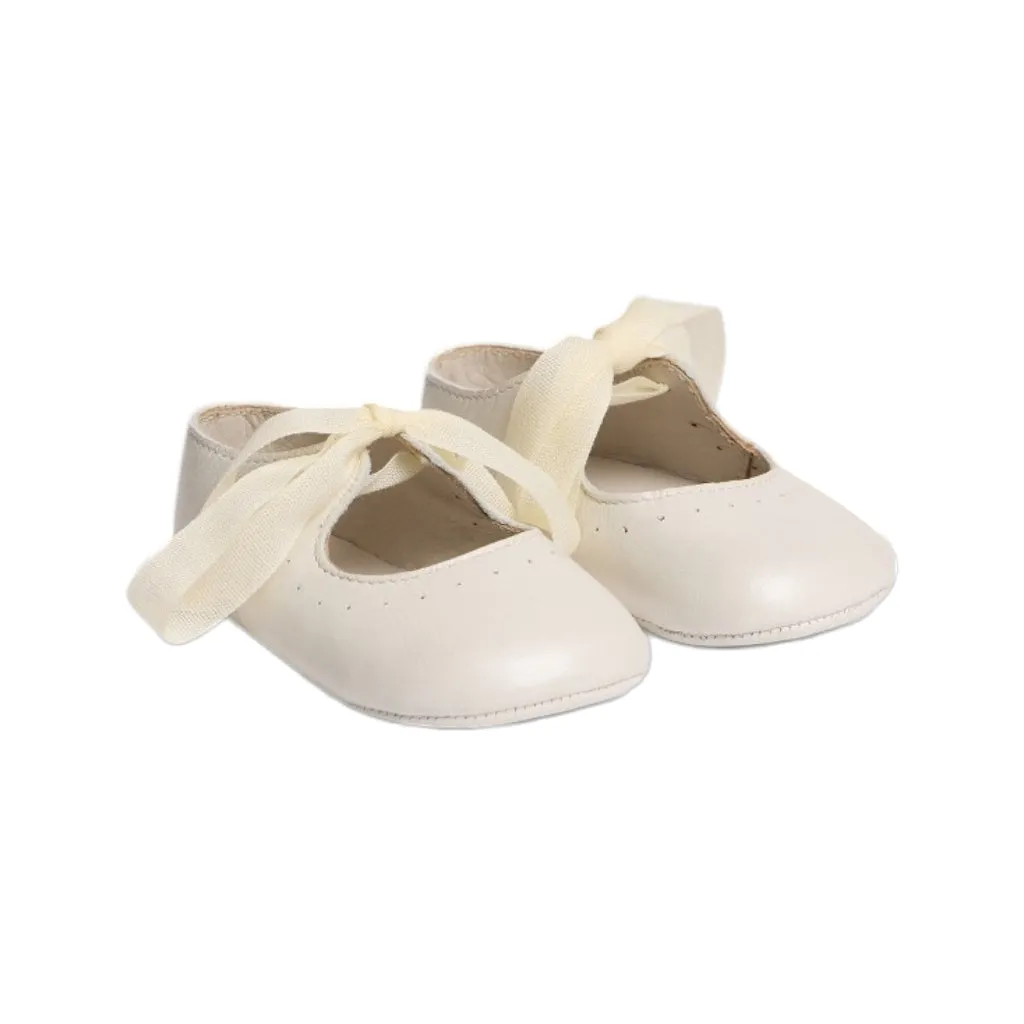 Bonpoint Akela Leather Ballerina Shoes