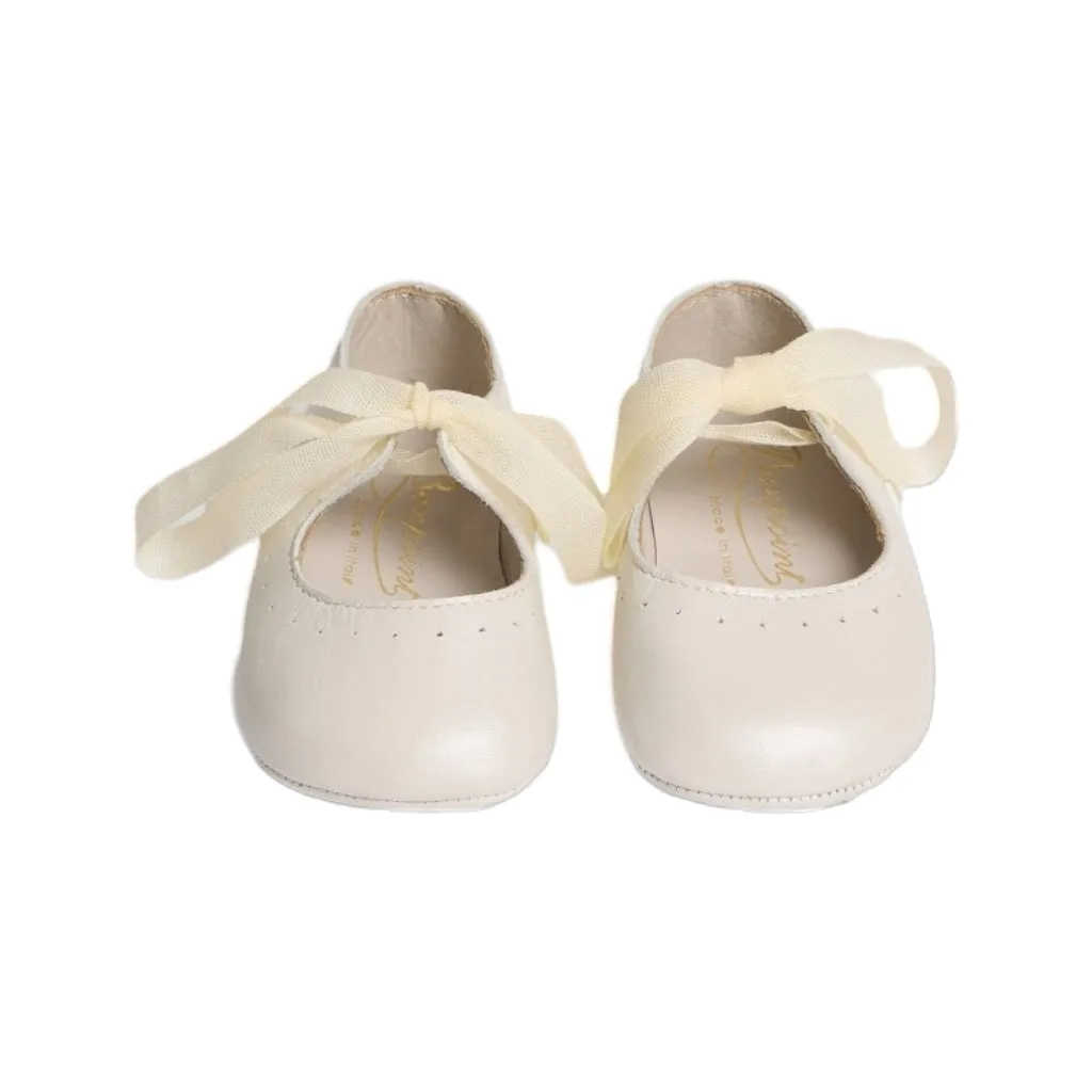 Bonpoint Akela Leather Ballerina Shoes