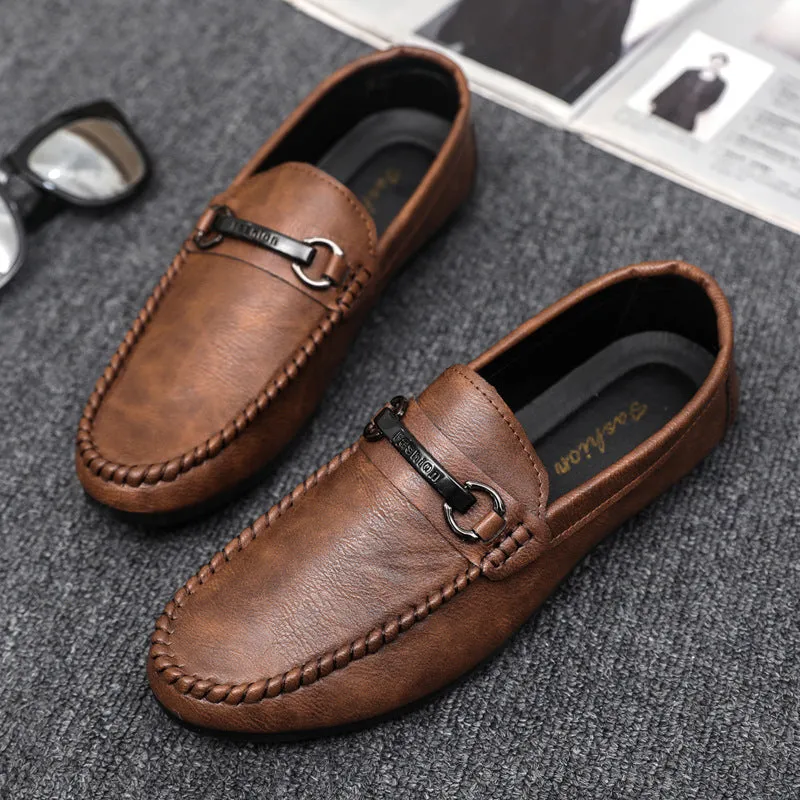 Bootara Men's Premium Leather Loafers – Soft Sole, Durable, Stylish Slip-On Casual Shoes for Business & Leisure