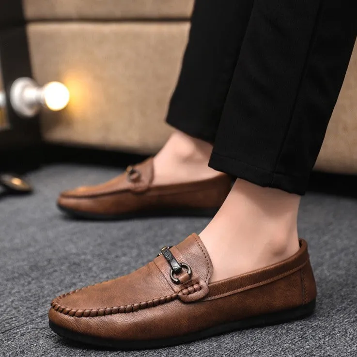 Bootara Men's Premium Leather Loafers – Soft Sole, Durable, Stylish Slip-On Casual Shoes for Business & Leisure