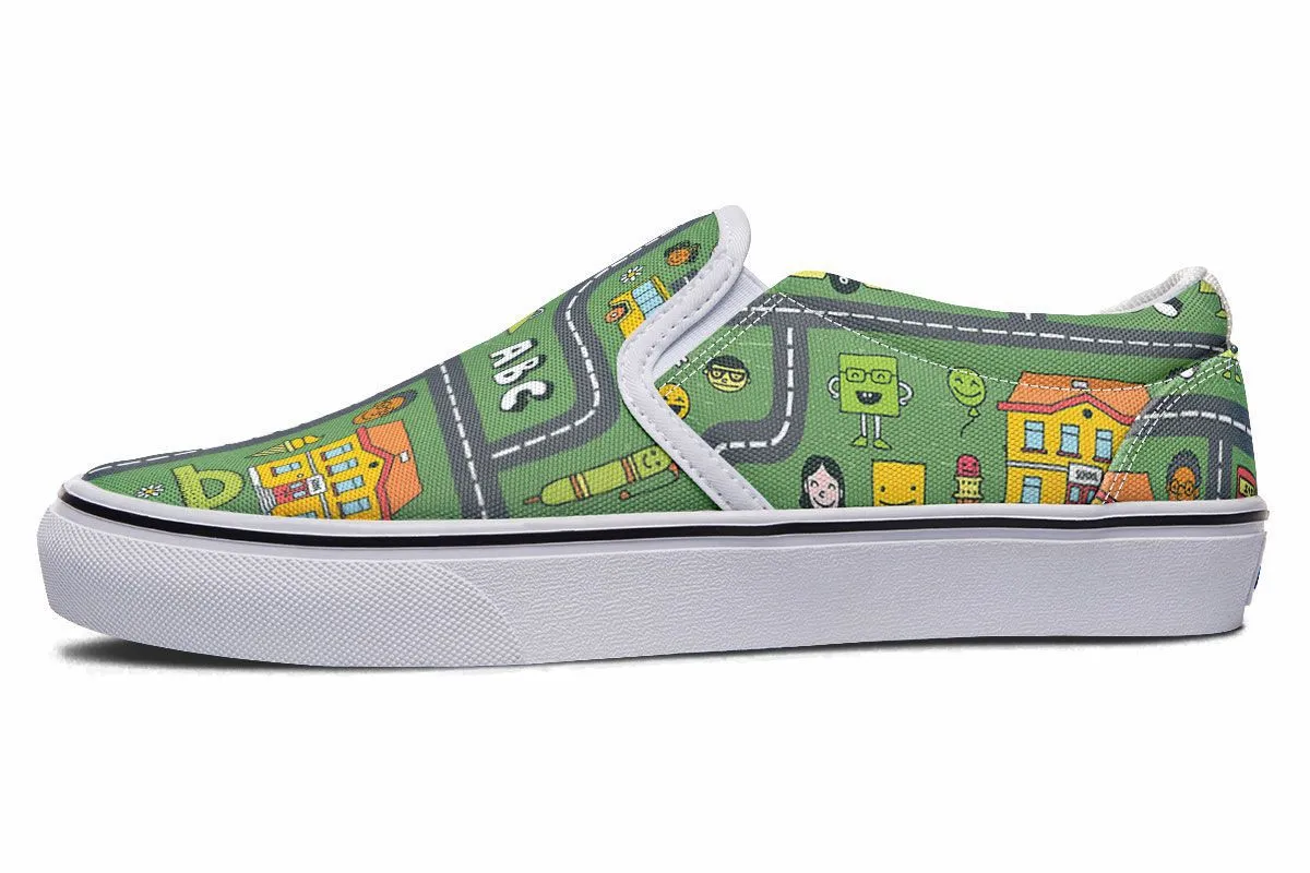 Childhood Roadmap Slip-On Shoes