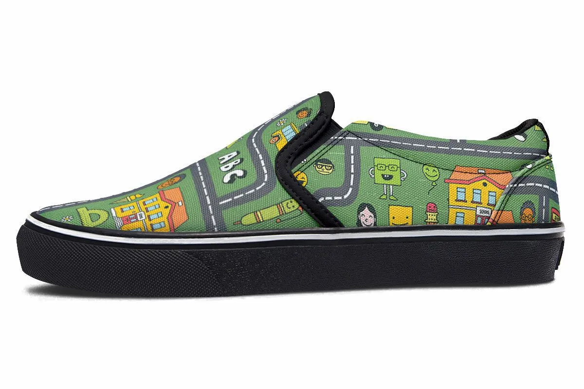 Childhood Roadmap Slip-On Shoes