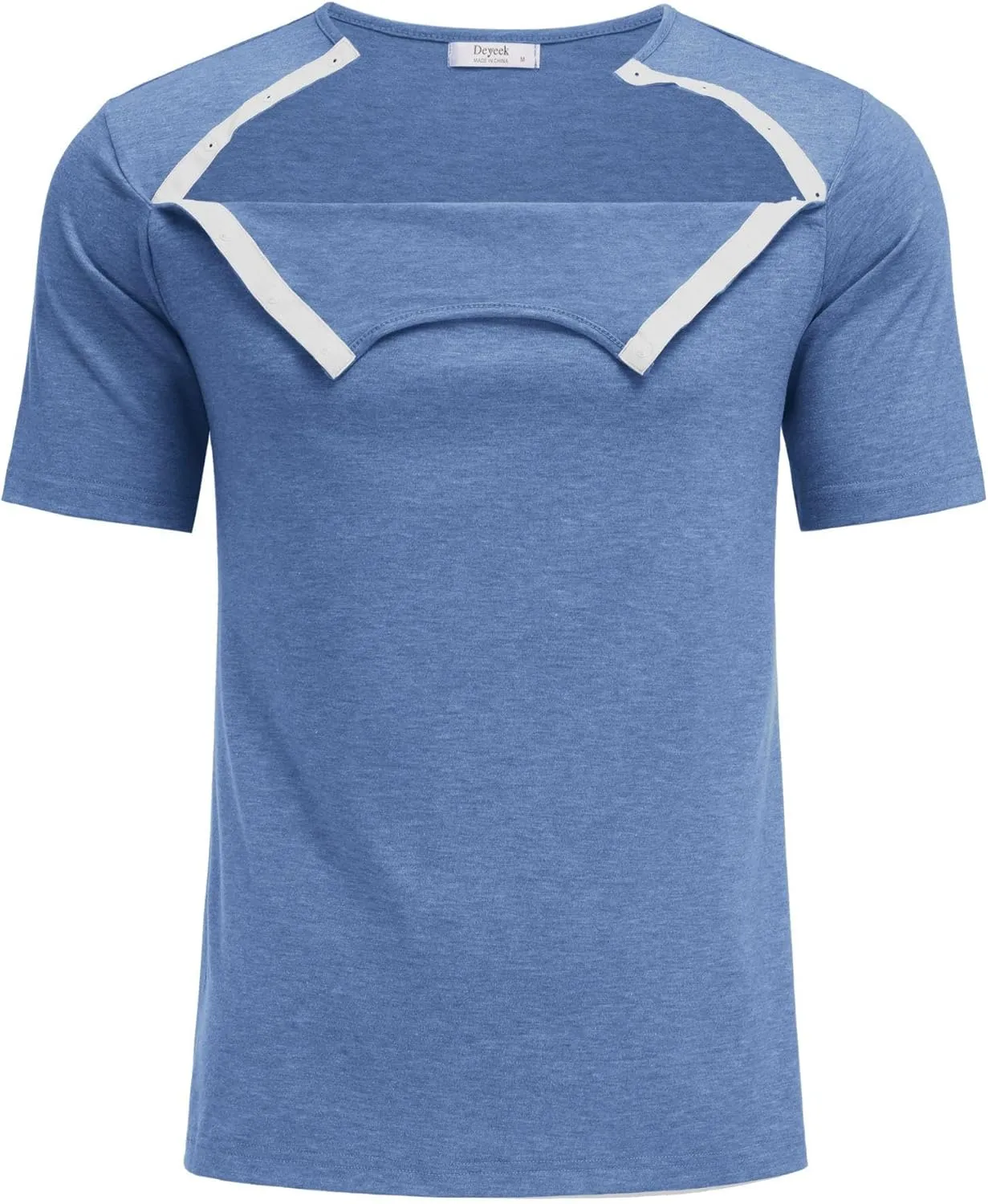 Dyeek Chemo for Shirt Port Access Chemotherapy Must Haves Tear Away Side Snap Short Sleeve Post Shoulder Surgery Shirts