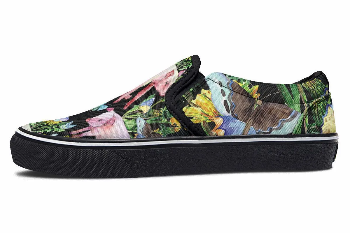 Floral Pig Slip-On Shoes
