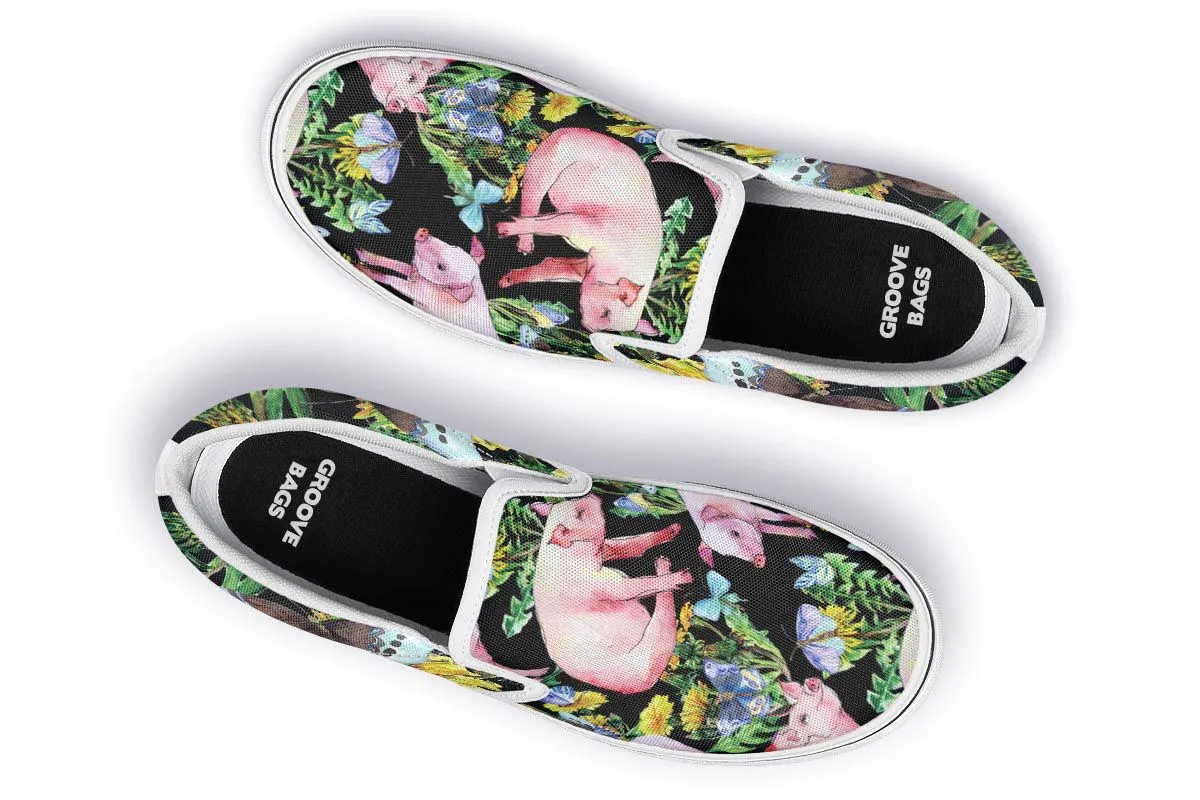 Floral Pig Slip-On Shoes
