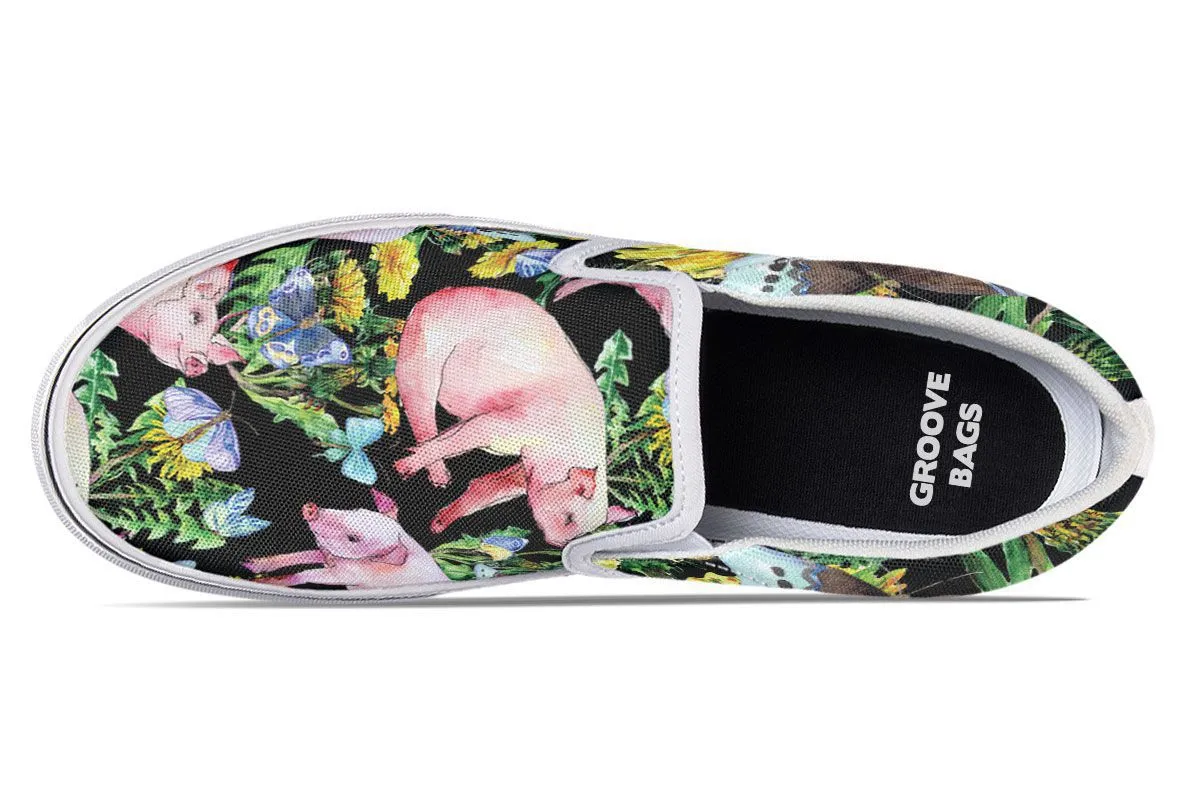 Floral Pig Slip-On Shoes