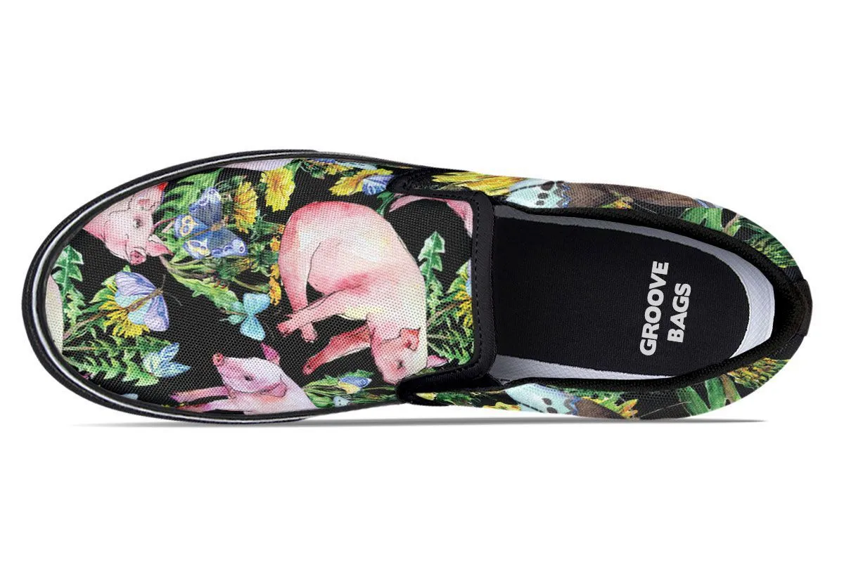Floral Pig Slip-On Shoes