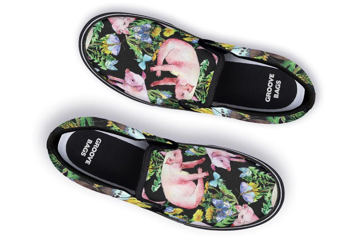 Floral Pig Slip-On Shoes