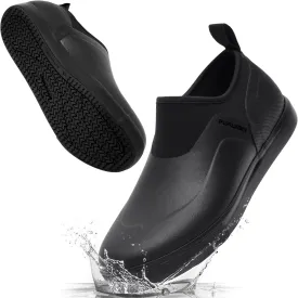 Furuian Non Slip Work Shoes for Men - Black - All Black - Waterproof - Oil Resistant - Food Service - Lightweight - Kitchen - Chef - Restaurant, Hospital - Zapatos Antideslizantes para Hombre