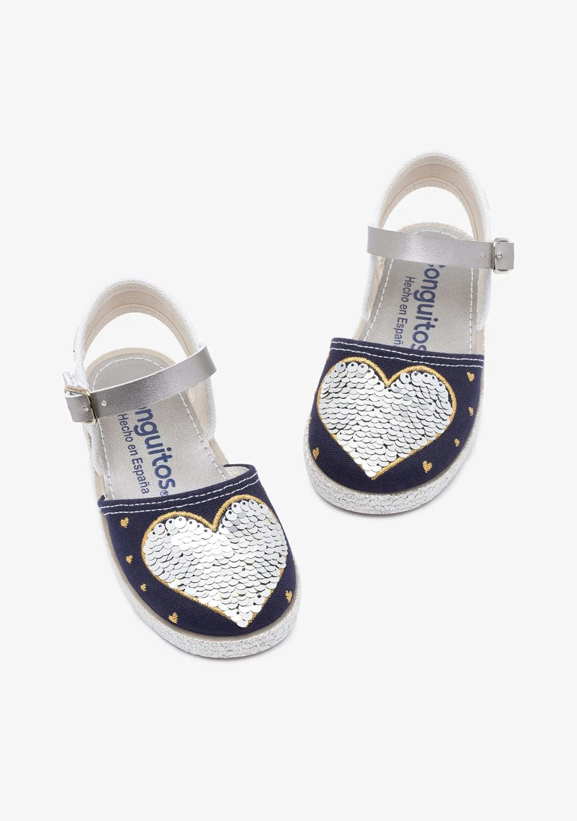Girl's Heart Reversible Sequins Espadrilles