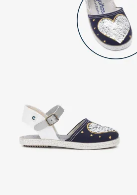Girl's Heart Reversible Sequins Espadrilles