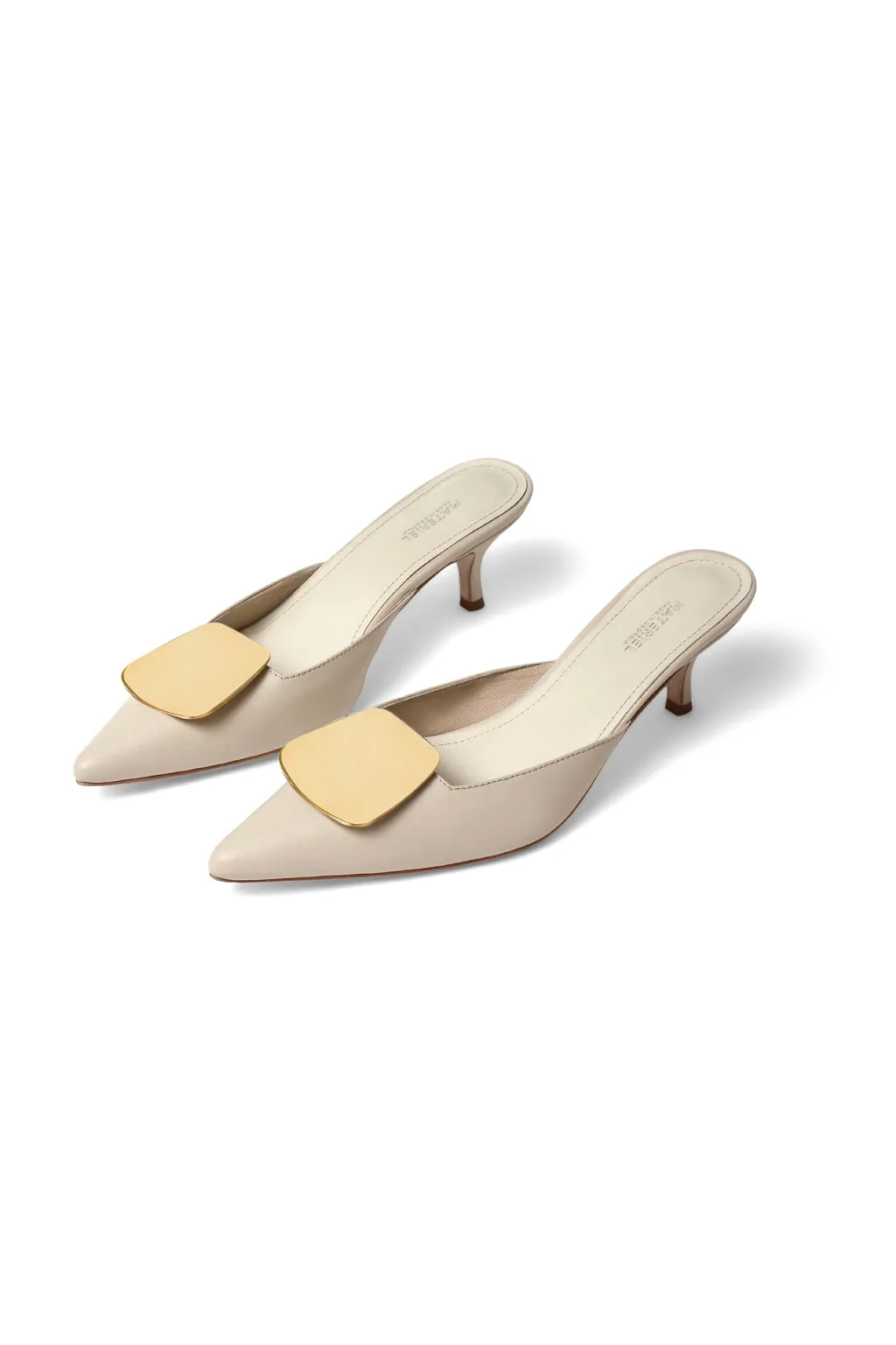 Gold-Hued Rectangle Mules