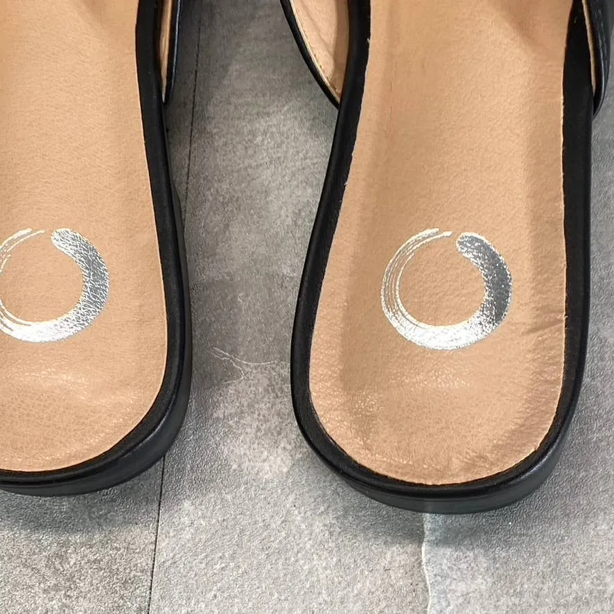 JOURNEE COLLECTION Women's Black Mallorie Button Pointed-Toe Slip-on Mules SZ8.5