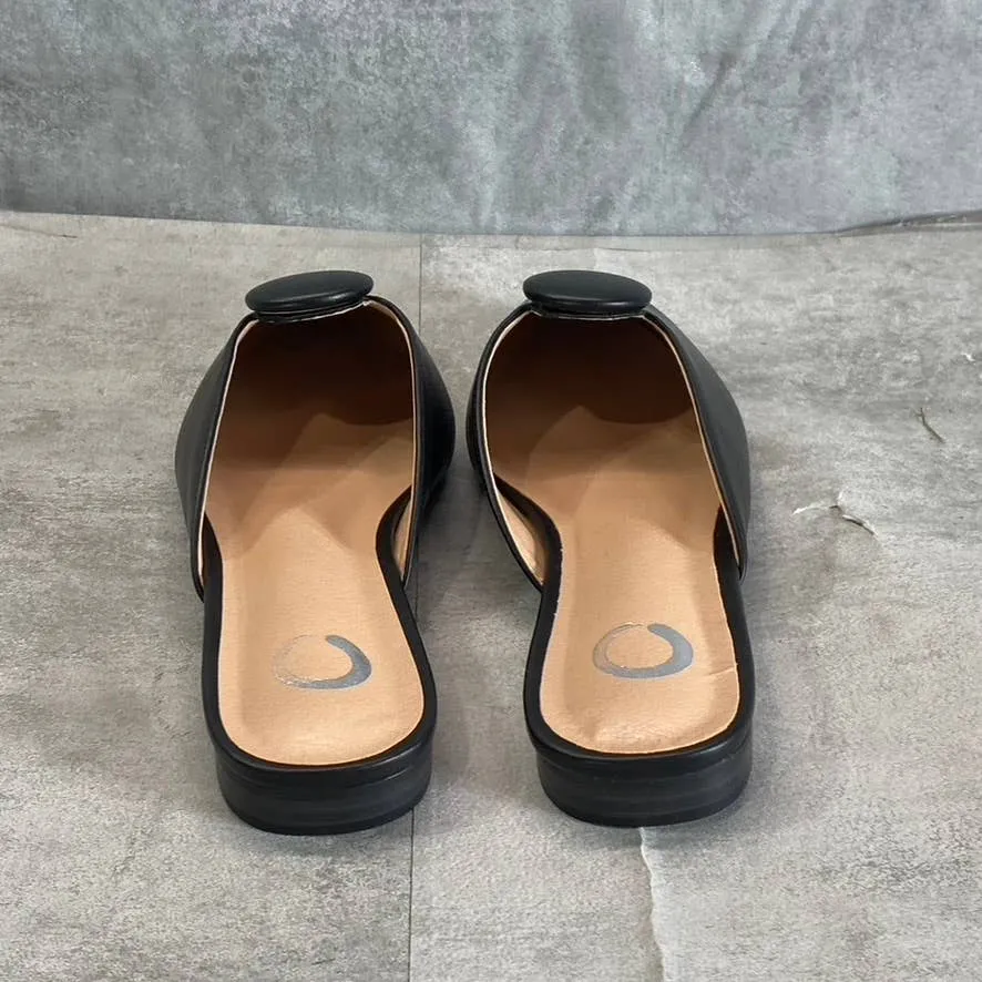 JOURNEE COLLECTION Women's Black Mallorie Button Pointed-Toe Slip-on Mules SZ8.5