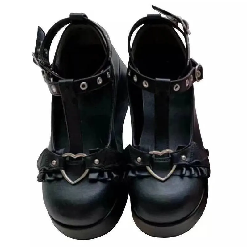 Ladies Lolita Shoes Thick Heels