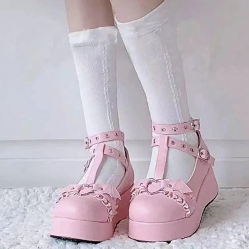 Ladies Lolita Shoes Thick Heels