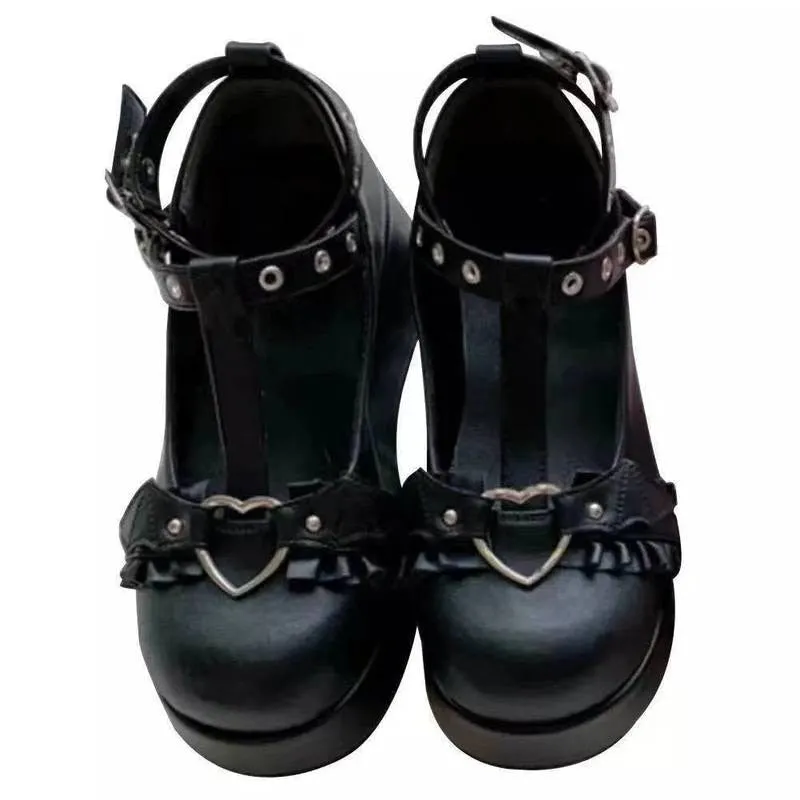 Ladies Lolita Shoes Thick Heels