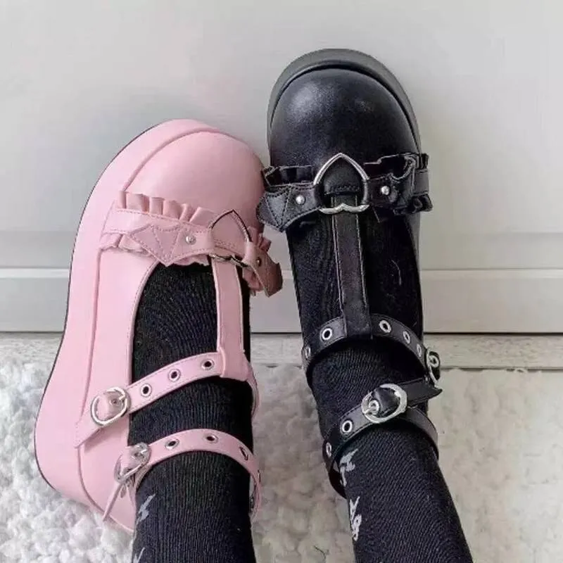 Ladies Lolita Shoes Thick Heels
