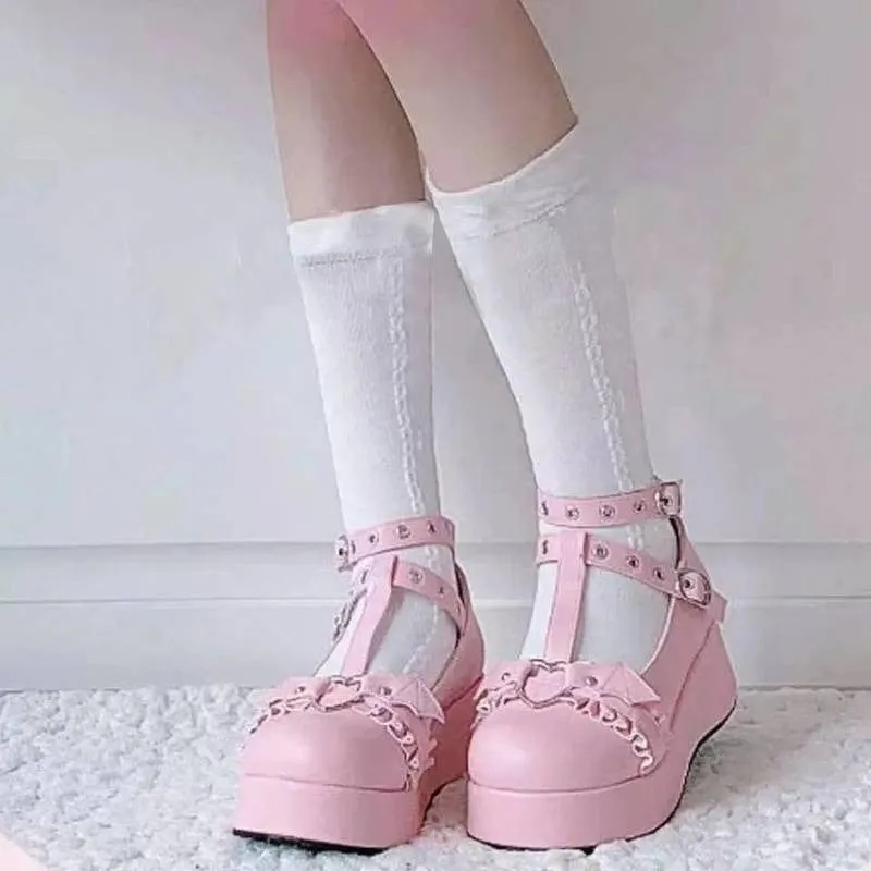 Ladies Lolita Shoes Thick Heels
