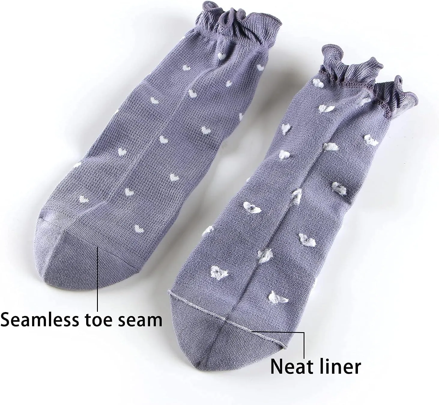 Mcool Mary Womens Socks, Ruffle Casual Ankle Socks Breathable Cool Cotton Knit Lettuce Crew Sock 6 Pack