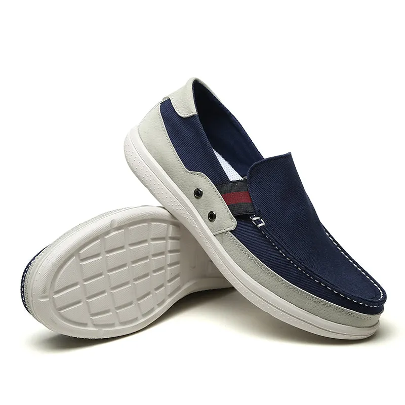Mens Slip On Canvas Shoes Outdoor Walking Boat Shoes | runandup