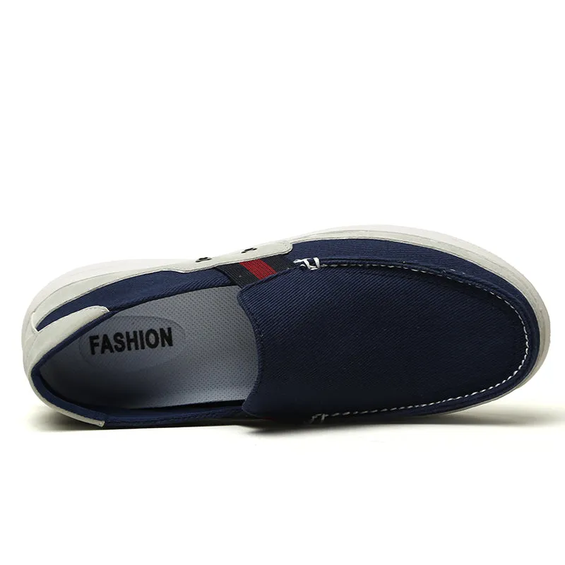Mens Slip On Canvas Shoes Outdoor Walking Boat Shoes | runandup