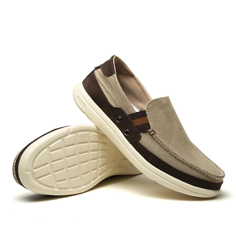 Mens Slip On Canvas Shoes Outdoor Walking Boat Shoes | runandup