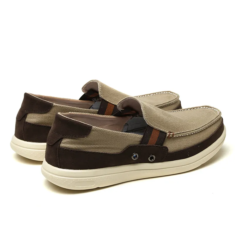 Mens Slip On Canvas Shoes Outdoor Walking Boat Shoes | runandup