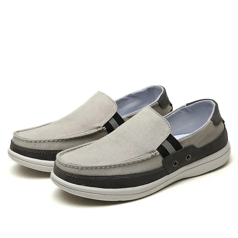 Mens Slip On Canvas Shoes Outdoor Walking Boat Shoes | runandup