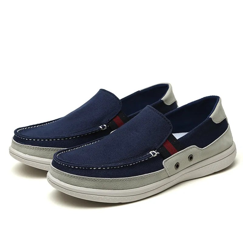 Mens Slip On Canvas Shoes Outdoor Walking Boat Shoes | runandup