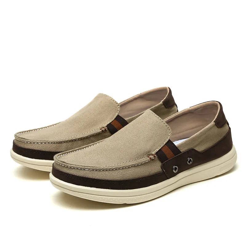 Mens Slip On Canvas Shoes Outdoor Walking Boat Shoes | runandup