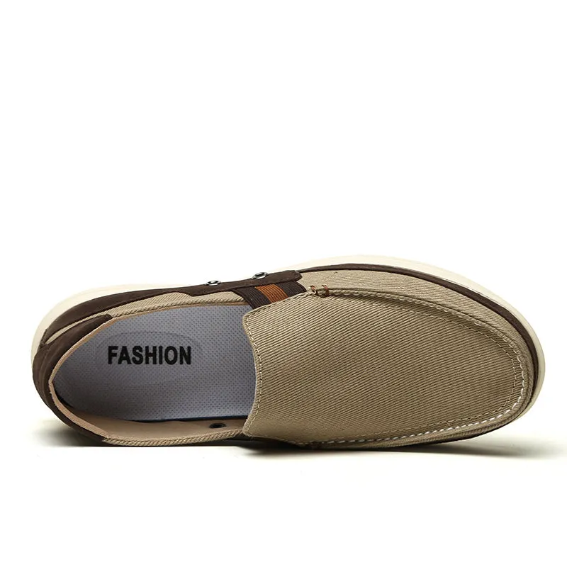 Mens Slip On Canvas Shoes Outdoor Walking Boat Shoes | runandup