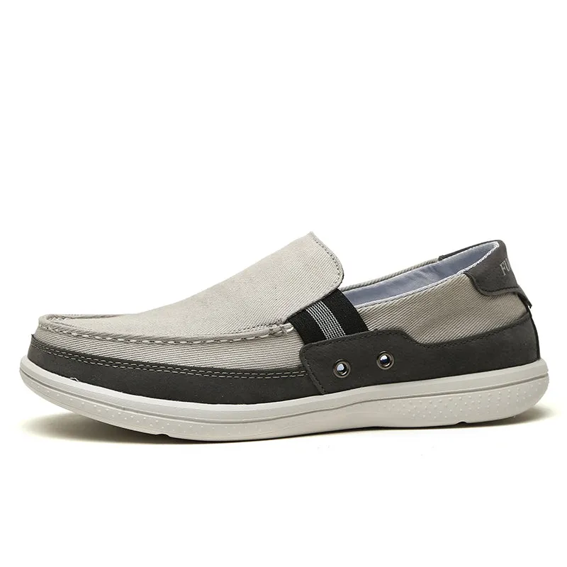 Mens Slip On Canvas Shoes Outdoor Walking Boat Shoes | runandup
