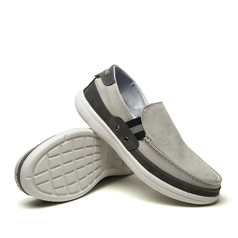 Mens Slip On Canvas Shoes Outdoor Walking Boat Shoes | runandup