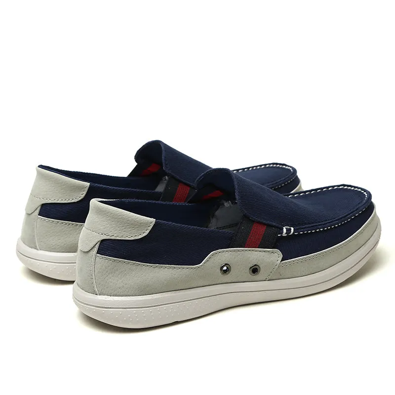 Mens Slip On Canvas Shoes Outdoor Walking Boat Shoes | runandup