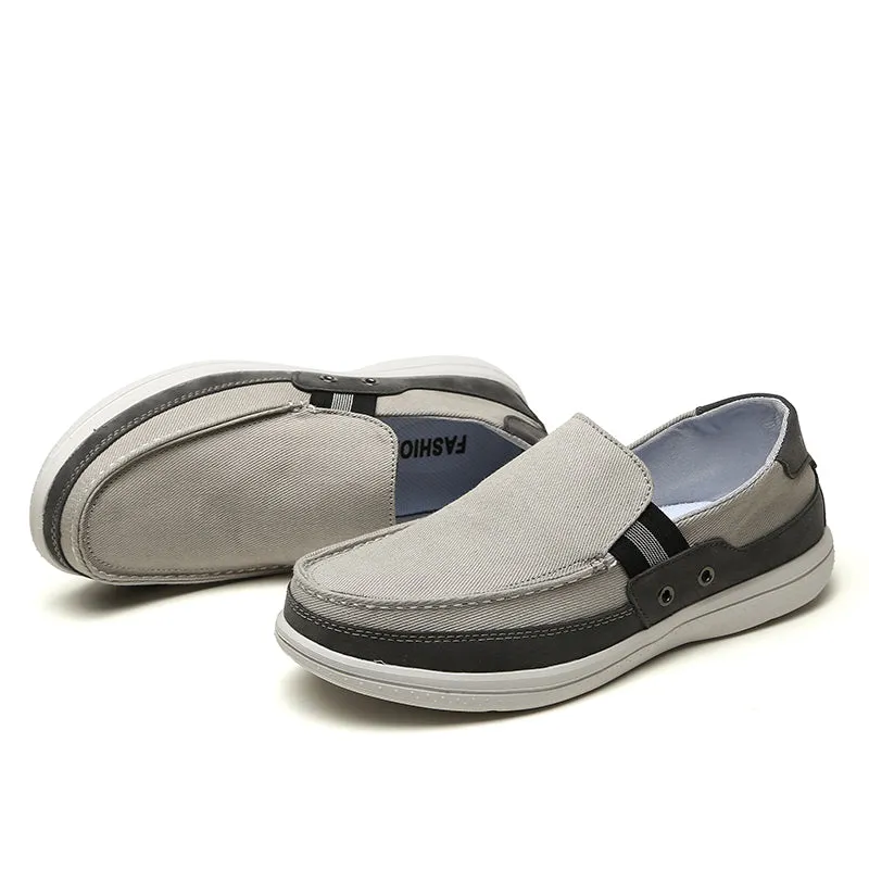 Mens Slip On Canvas Shoes Outdoor Walking Boat Shoes | runandup
