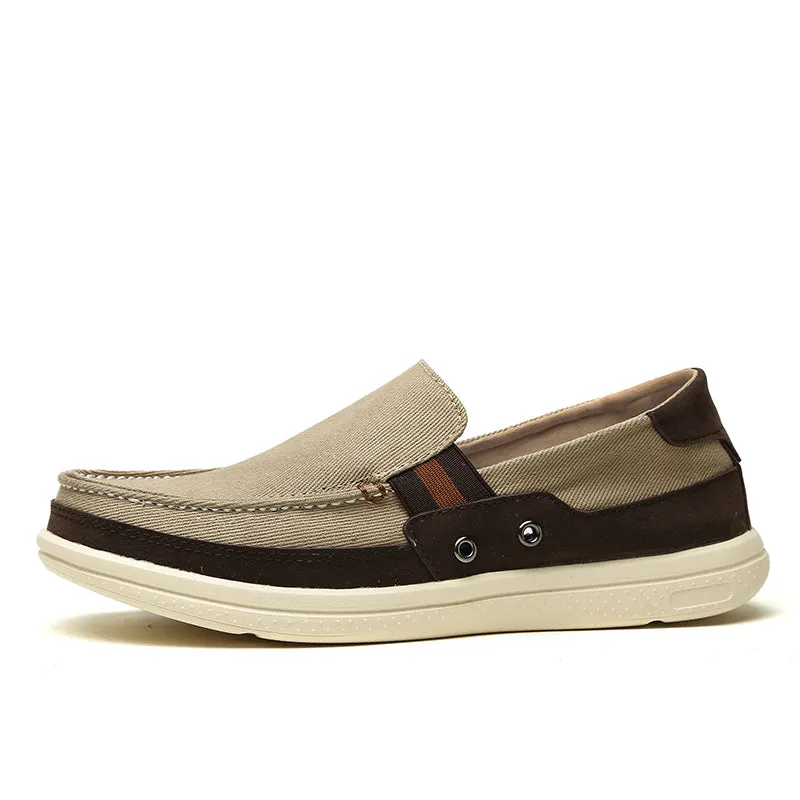 Mens Slip On Canvas Shoes Outdoor Walking Boat Shoes | runandup