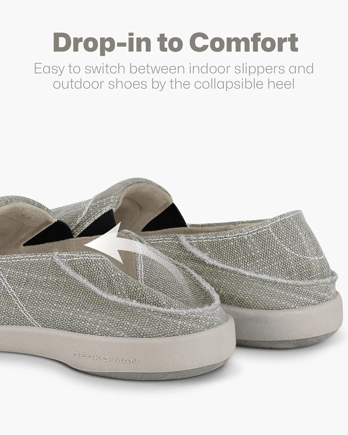 Mens Slip On Shoes, Mens Boat Shoes with Arch Support, Orthopedic Canvas Loafers for Plantar Fasciitis, Indoor & Outdoor Walking Slippers Shoes for Pain Relief