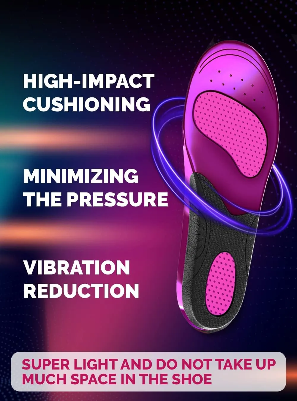 Running Insoles Men Women - Athletic Shock Absorbing Gel Insoles - Runners Knee - Reduce Muscle Soreness - Plantar Fasciitis - for Sport Shoes (S)