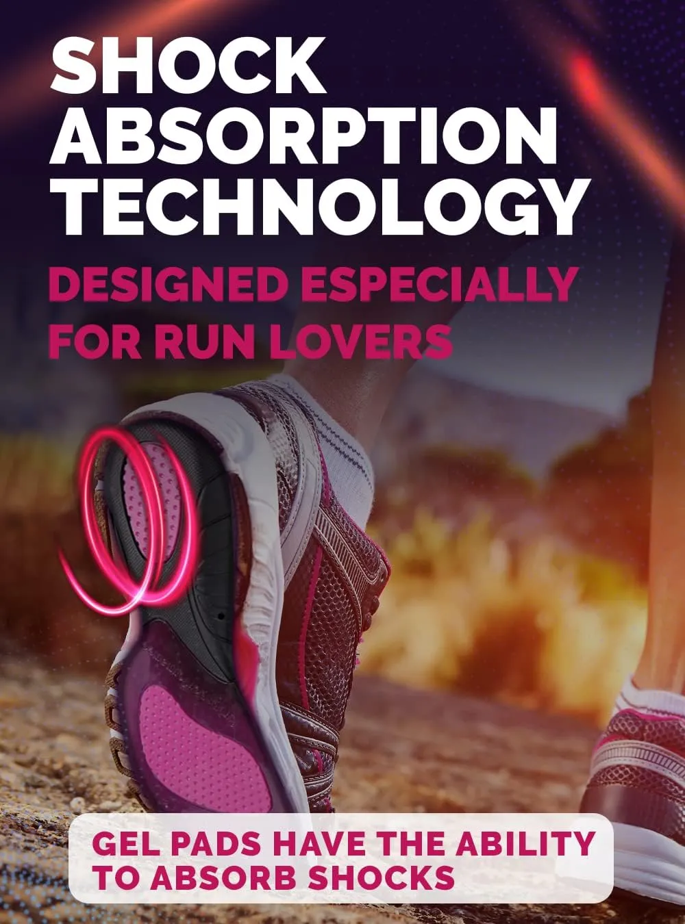 Running Insoles Men Women - Athletic Shock Absorbing Gel Insoles - Runners Knee - Reduce Muscle Soreness - Plantar Fasciitis - for Sport Shoes (S)