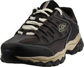 Skechers Men's Afterburn M. Fit Fashion Sneakers ?C Leather Upper, Memory Foam Insole, Rubber Outsole
