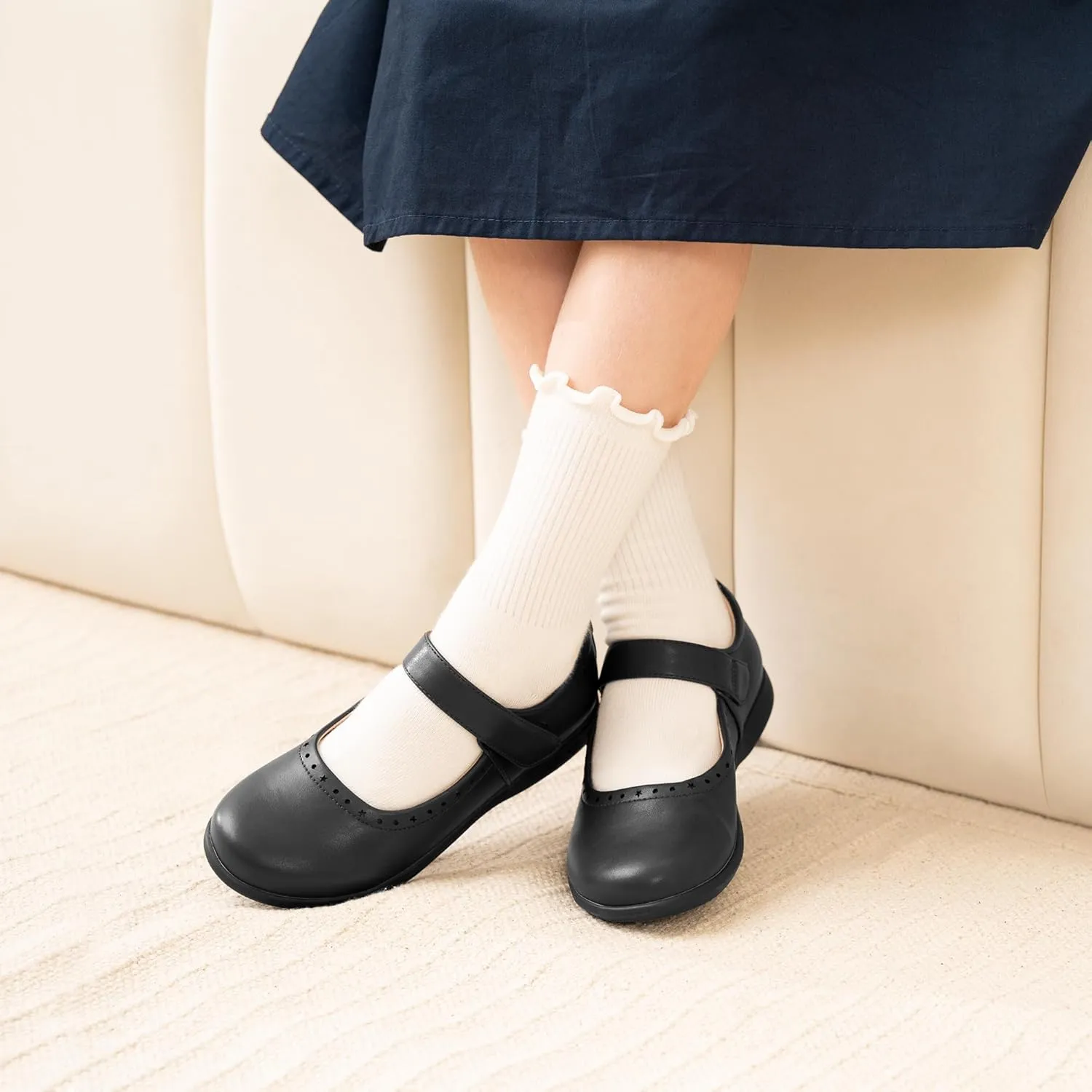Stelle School Shoes for Girls Mary Jane Dress Shoes Uniform Flats (Little/Big Kids)