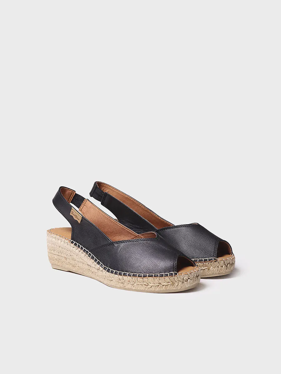 Wedge espadrilles in leather - BERNIA-P