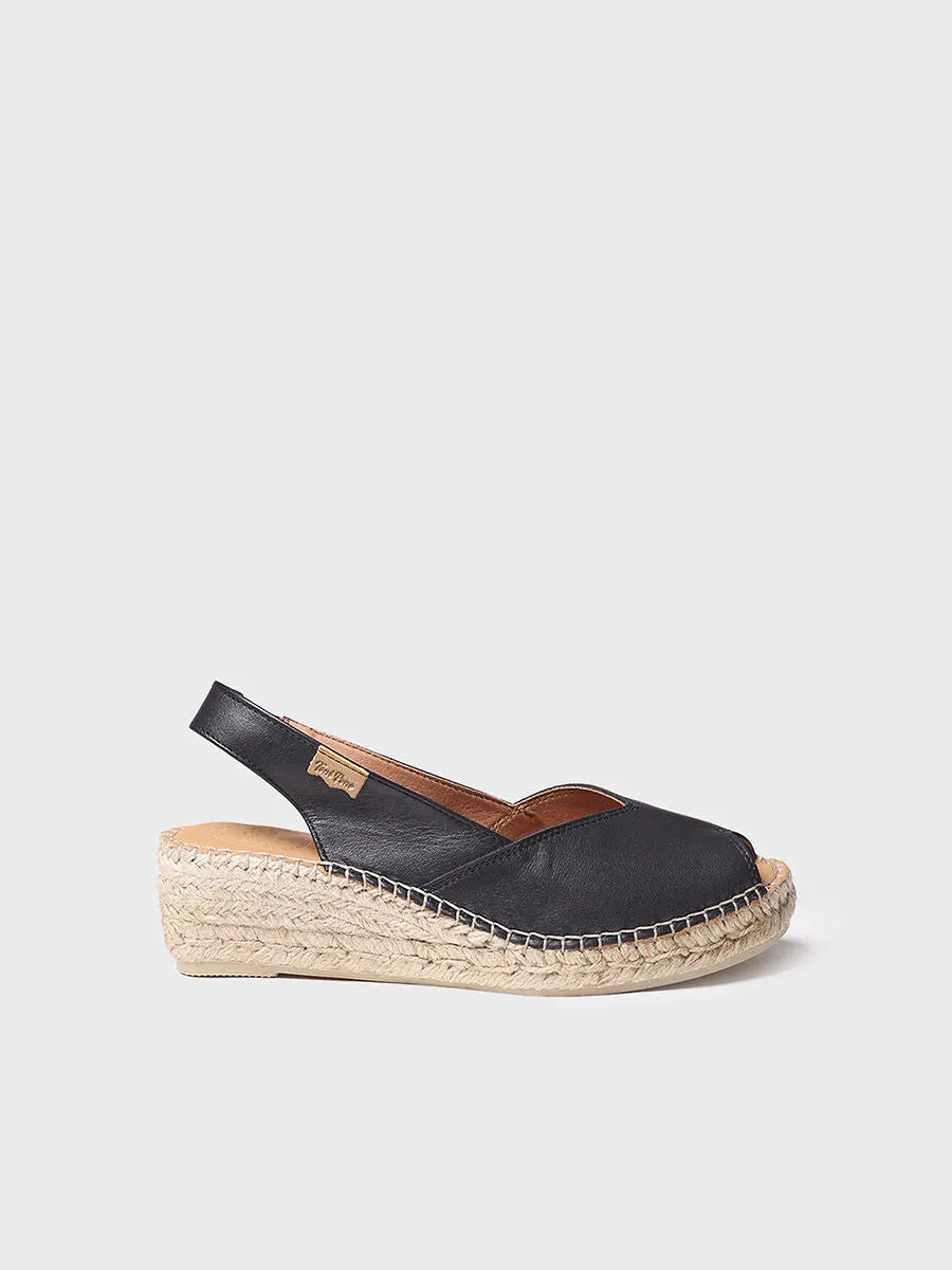 Wedge espadrilles in leather - BERNIA-P
