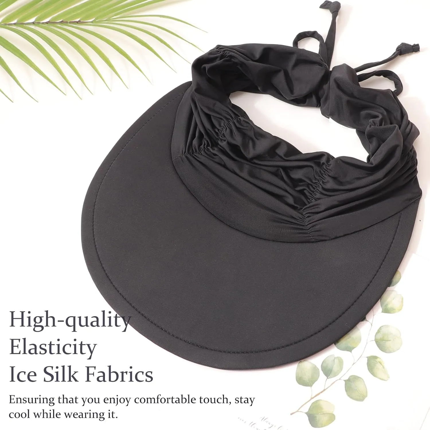 Women Visor Sun Hat Adjustable Foldable Wide Brim Sun Hats Summer UPF 50  UV Protection Visor Cap for Outdoor Beach